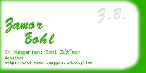 zamor bohl business card